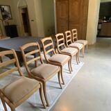 Chaises Louis Philippe barrettes pieds sabres