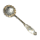 Sprinkling spoon - sugar ladle in silver metal with laurel scroll decoration 13cm