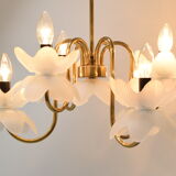 Mid-century Glass Chandelier,1970's.