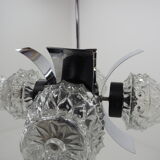 Chrome and glass chandelier, Czechoslovakia, 1960