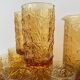 Orangeade service in amber glass 8 glasses and their pitcher