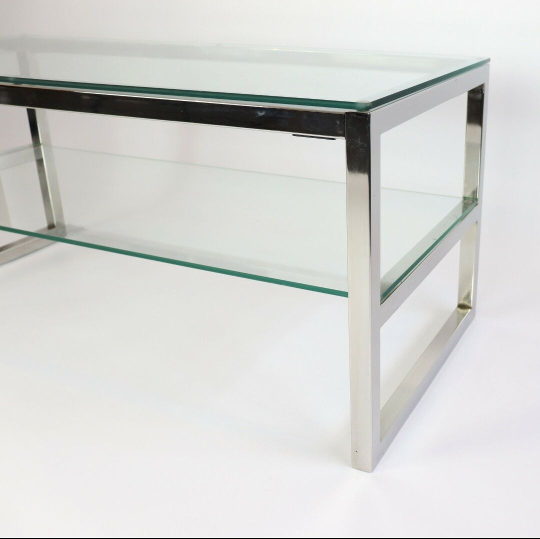 Metal and glass coffee table