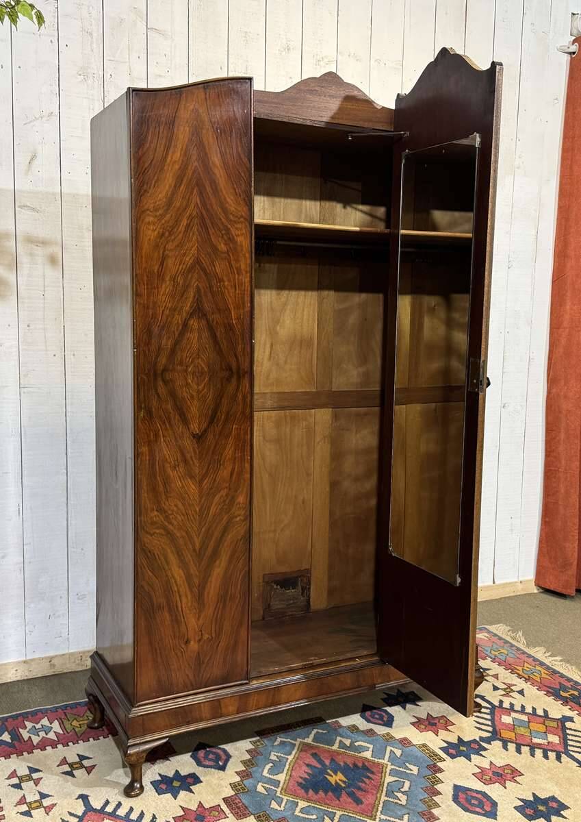 English wardrobe from the 1930s in walnut.