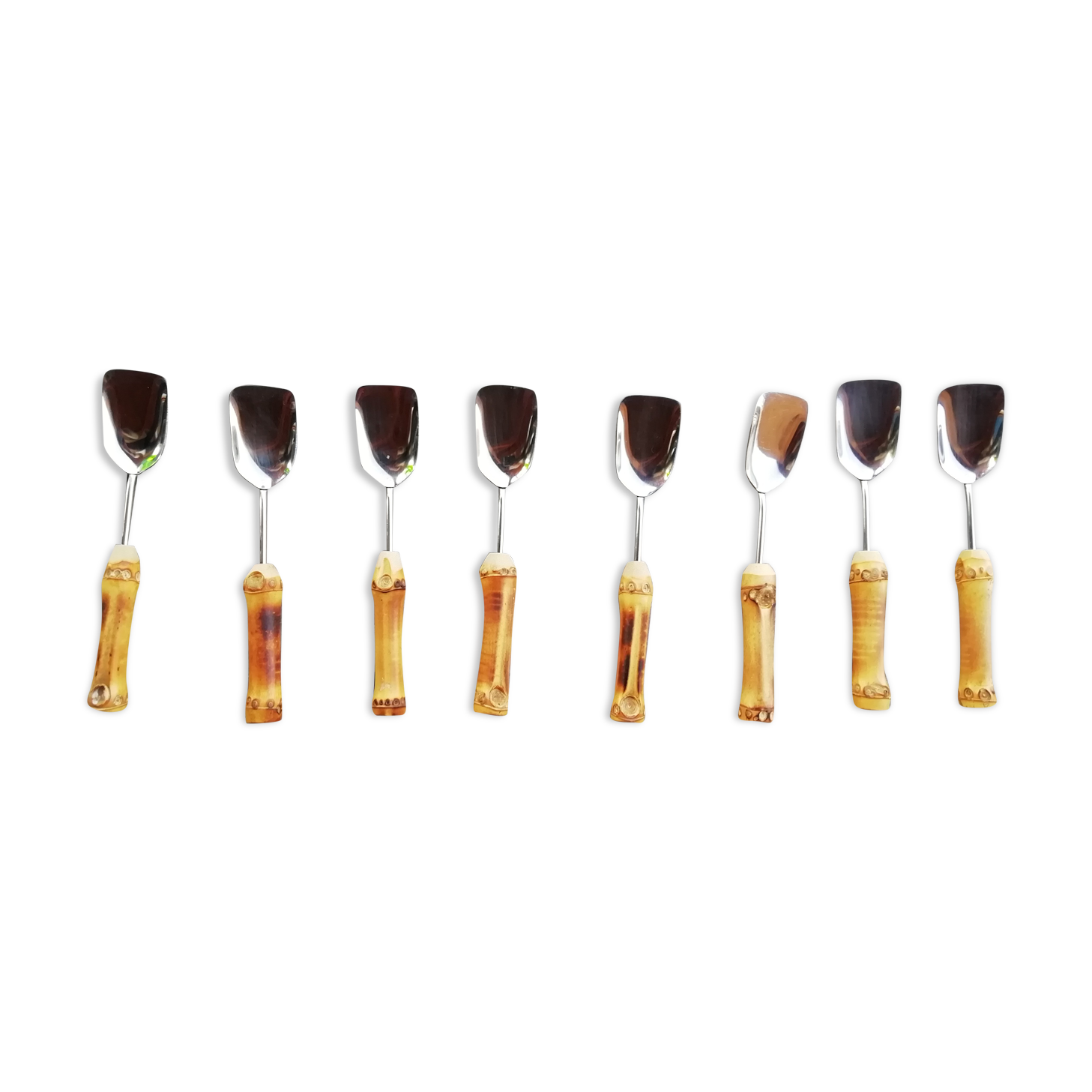 8 cuillères dessert manche bambou