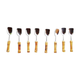 8 spoons dessert bamboo handle