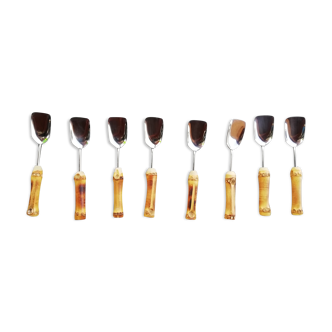 8 spoons dessert bamboo handle