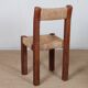 Set of 4 straw-seated wooden chairs, 1950.