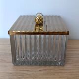 Vintage decorative box in ribbed glass – 1960s/70s