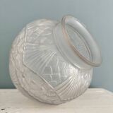 Art Deco ball vase in frosted glass