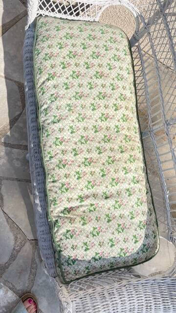 Vintage rattan kids garden bench