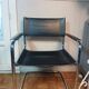 Black leather cantilever chair with chrome steel – Modernist design