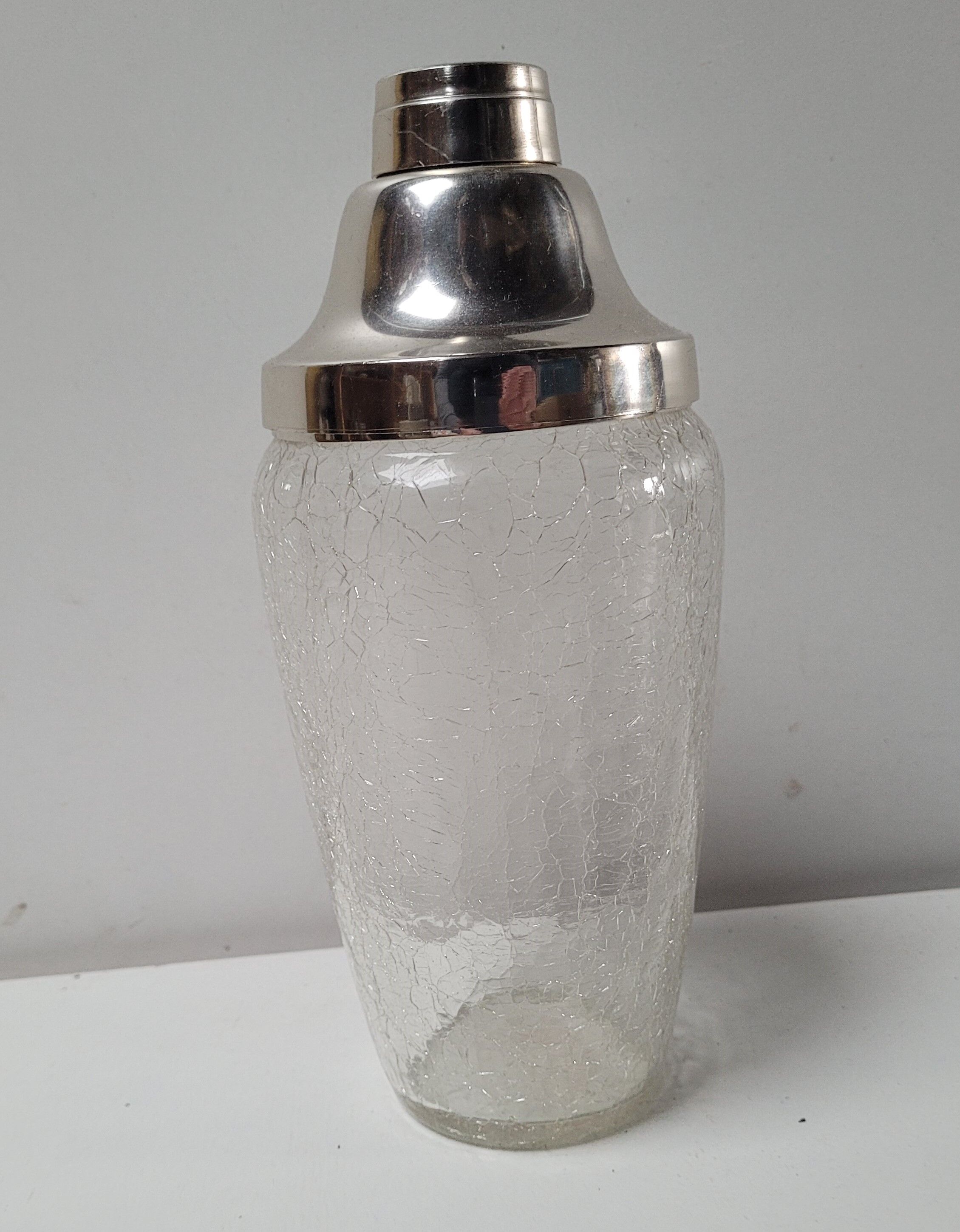 Chiseled glass cocktail shaker