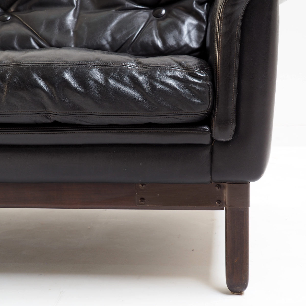 Black leather sofa
