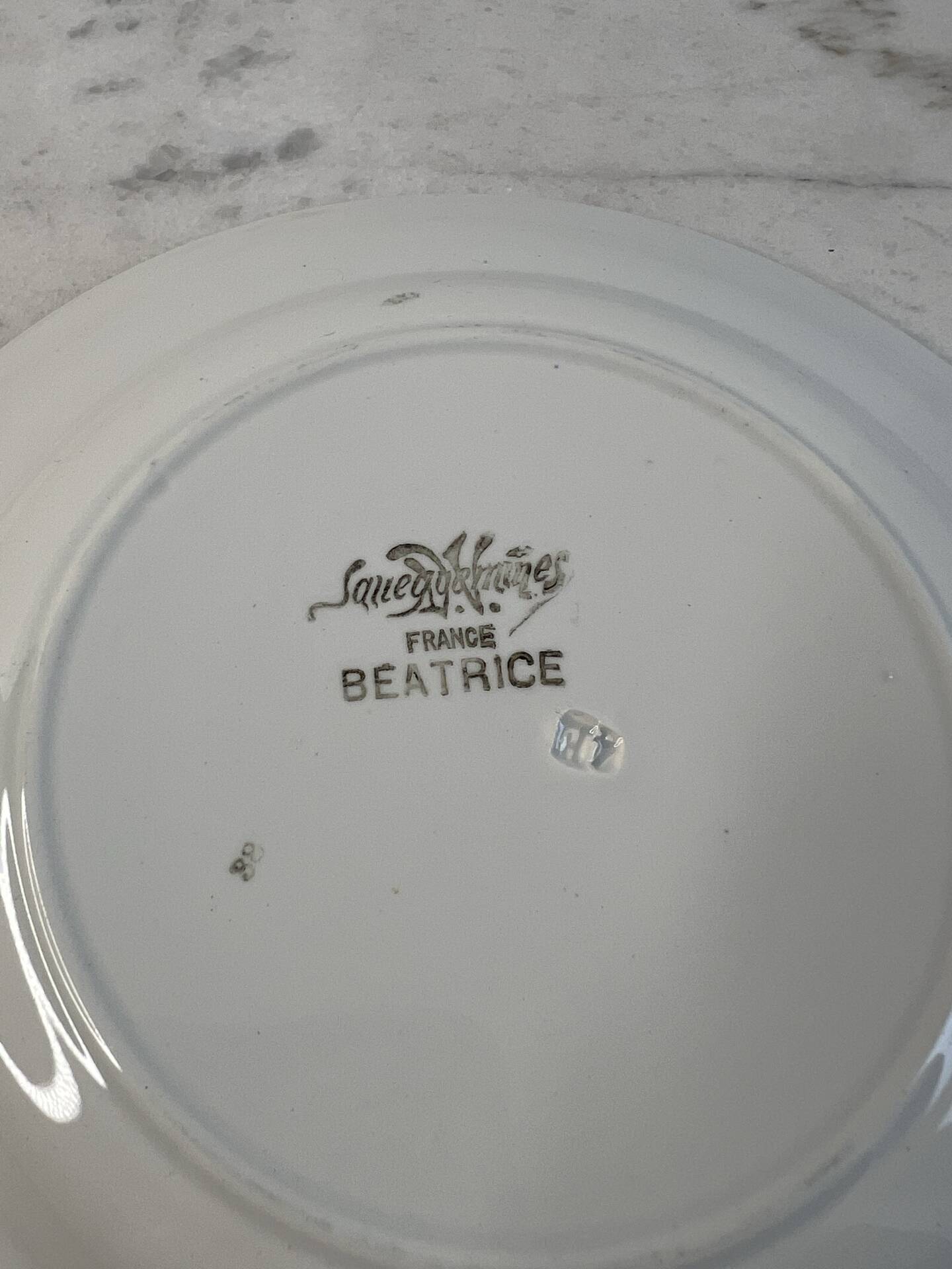 Set of 6 flat plates Sarreguemines Béatrice collection