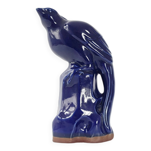 Oiseau sur perchoir vintage - bleue
