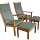 Fauteuil Wegner avec repose-pieds