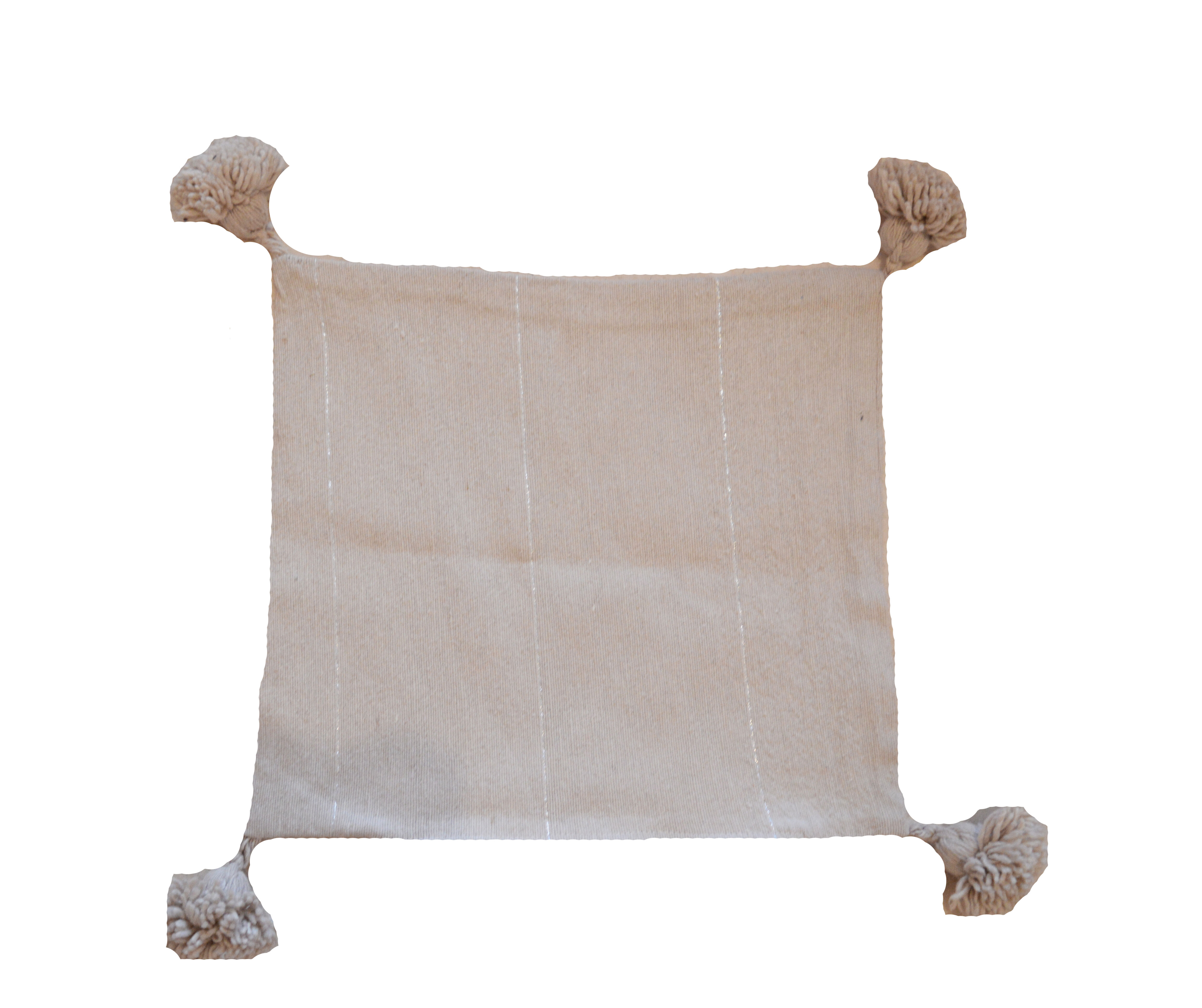 Pillow pompon moroccan white cream 48x48cm