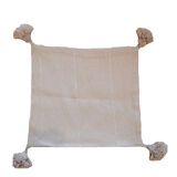 Oreiller pompon marocain crème blanc 48x48cm
