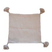 Oreiller pompon marocain crème blanc 48x48cm