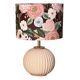 Vintage table lamp in powder pink ceramic – floral lampshade made