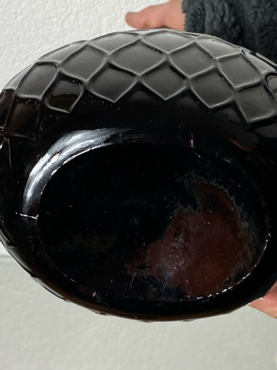 Empoli glass bottle, honeycomb pattern, 1960s