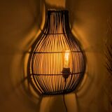 Black rattan wall light