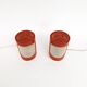 Pair of space age red plastic table lamps by Elektrosvit, 1960s