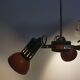 Hanging lamp 3 orientable spots, Aluminor France, 1970