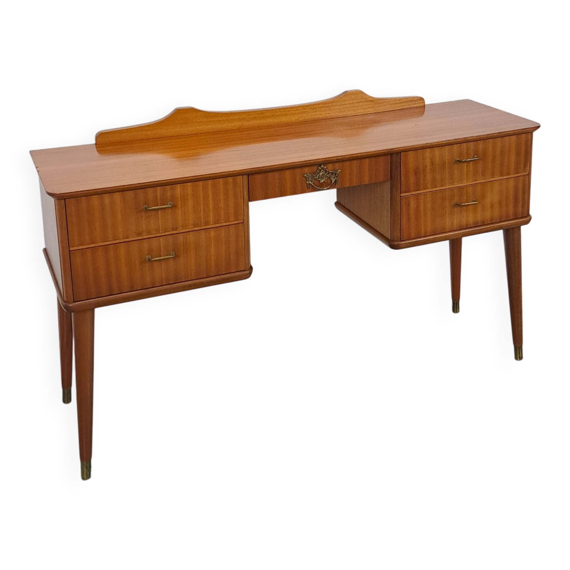 Side table met lades en messing details uit Zweden, kinder bureau