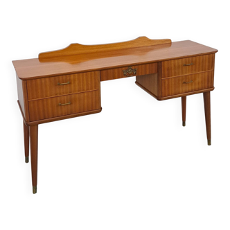 Table d'appoint avec tiroirs et détails en laiton en provenance de Suède, bureau pour enfants.