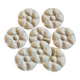 Set de 8 assiettes à huitres céramique barbotine  Gien blanches