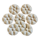 Set de 8 assiettes à huitres céramique barbotine  Gien blanches