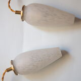 Vintage baldée lamp - White clichy glass