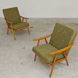 Pair of "boomerang" armchairs by Antonin Suman for Ton "Thonet" 1960