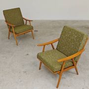 Pair of "boomerang" armchairs by Antonin Suman for Ton "Thonet" 1960