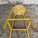 Vintage Industrial Stool DPC Yellow Metal Tube + Wooden Seat