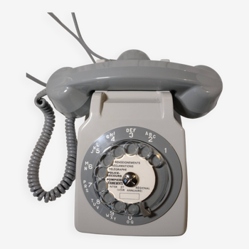 Vintage S63 Gray Rotary Dial Ptt Telephone