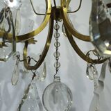4-light bronze and crystal chandelier