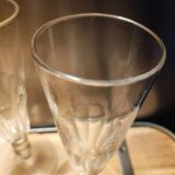 4 champagne flutes with cut sides, late 19th century