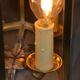 Antique glass wall light in brass