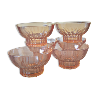 6 “rosaline” type glass dishes