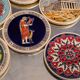 8 Greek earthenware coasters Smaltotechniki Knossos Katsidoniotis Greece