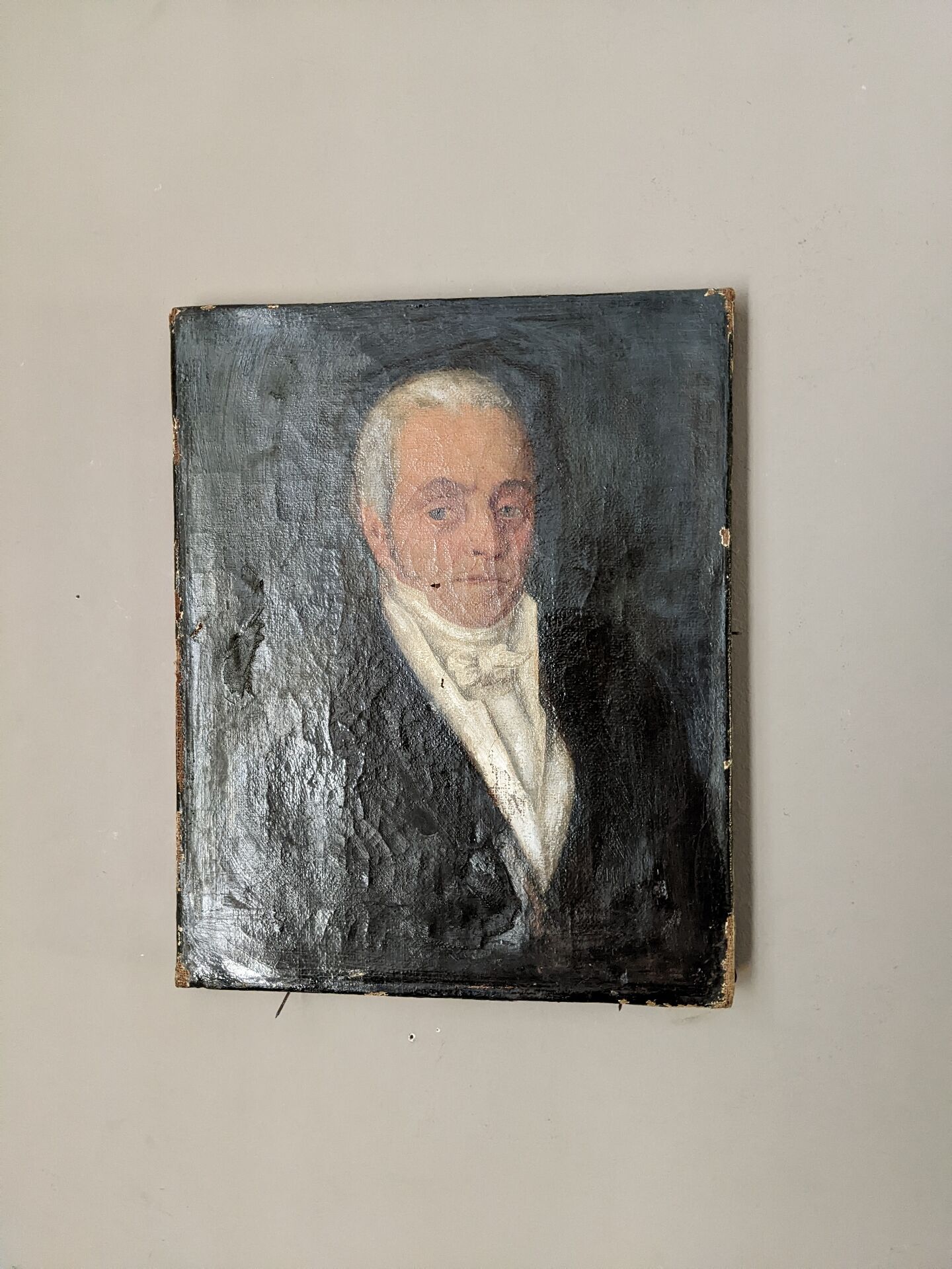 Old portrait oil on canvas country decoration