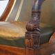 Leather and wooden Empire style side/desk chair from the early 20th century