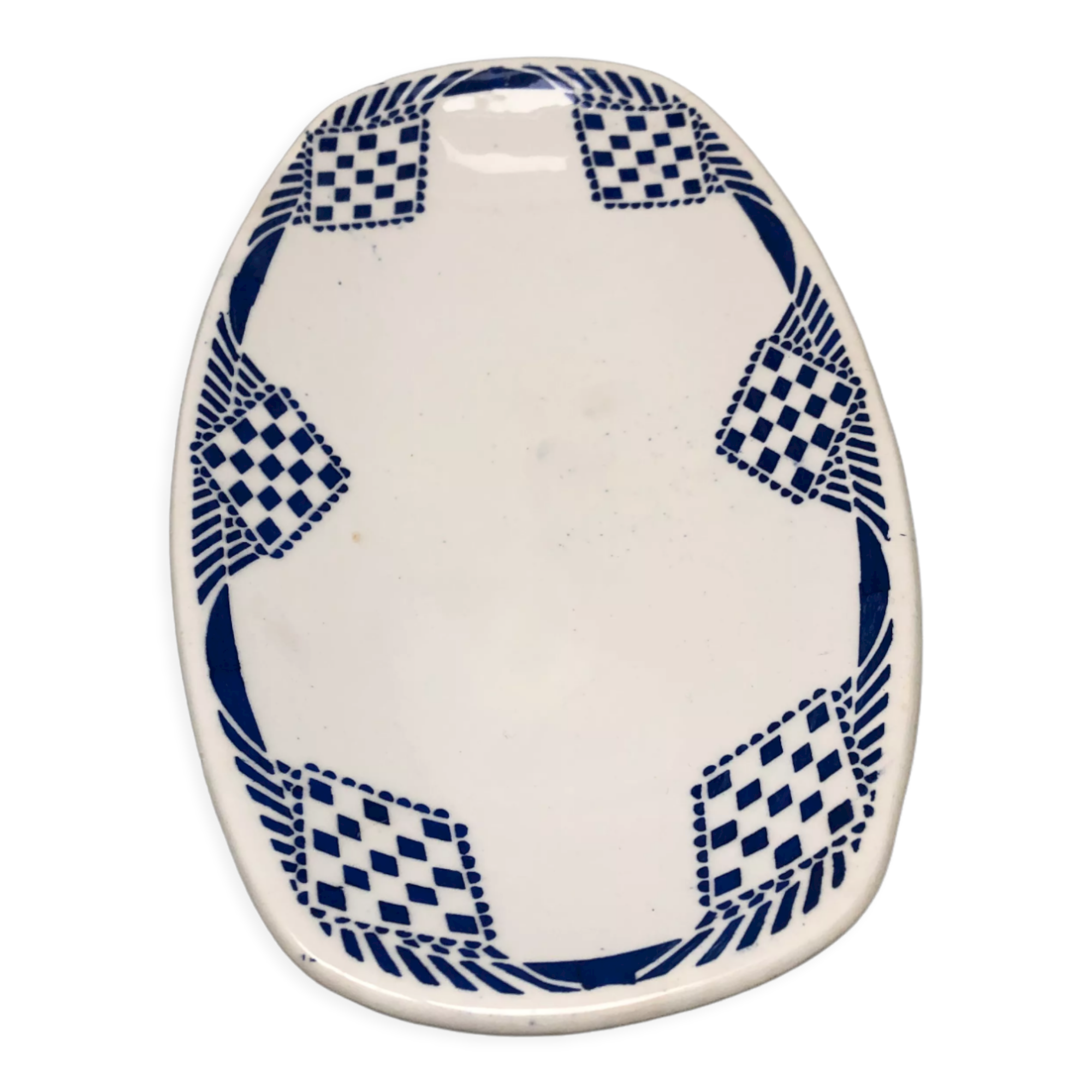 Ravier dish signed Moulin des loups Hamage Orchies Nord France model Pantin