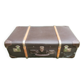 Valise ancienne carton et bois