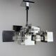 Vintage metal chandelier by Gaetano Sciolari, Italy, 1950s