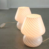 Lampe de table vintage small Murano mushroom swirl 70s