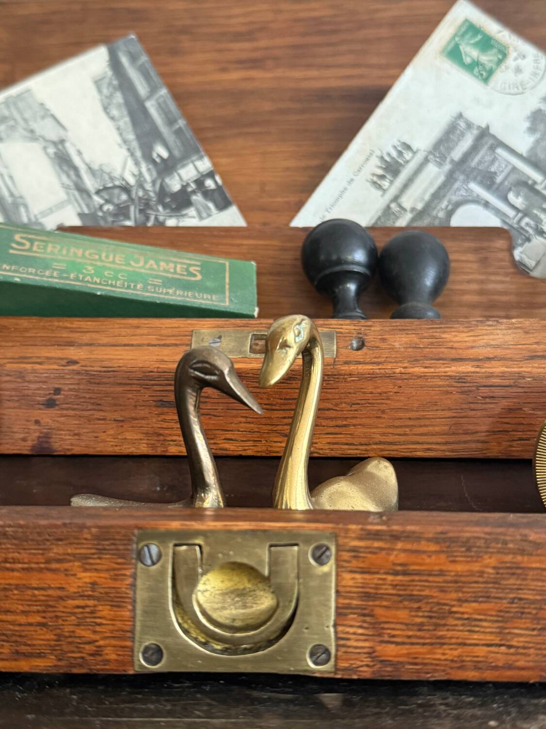Small wooden mail storage unit