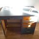 Bureau années 50 bleu nuit et sa chaise assortie